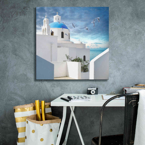 Image of 'Grecianblue One' by Steve Hunziker Giclee Canvas Wall Art,26 x 26