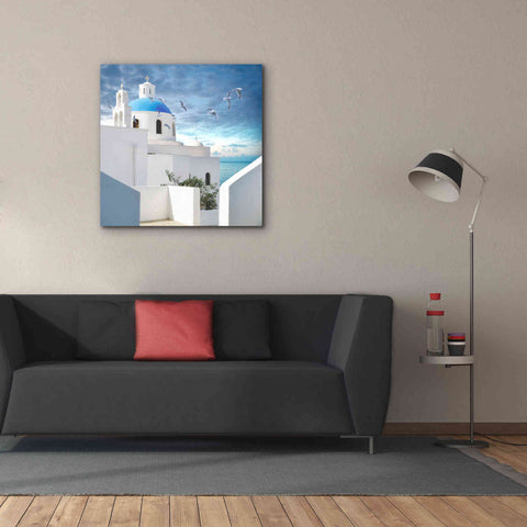 Image of 'Grecianblue One' by Steve Hunziker Giclee Canvas Wall Art,37 x 37