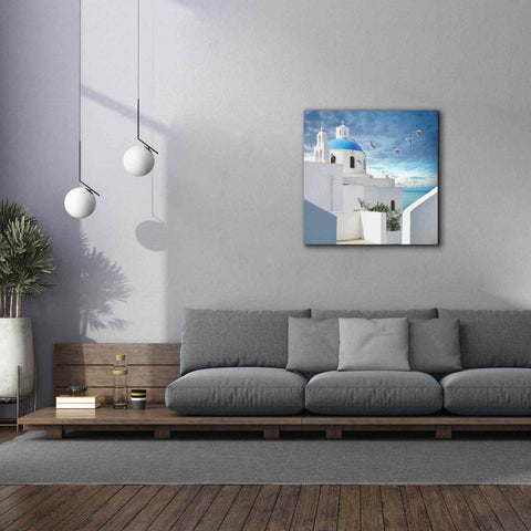 Image of 'Grecianblue One' by Steve Hunziker Giclee Canvas Wall Art,37 x 37