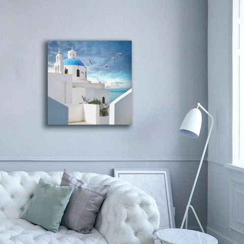 Image of 'Grecianblue One' by Steve Hunziker Giclee Canvas Wall Art,37 x 37