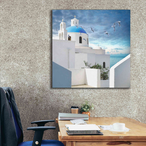 Image of 'Grecianblue One' by Steve Hunziker Giclee Canvas Wall Art,37 x 37