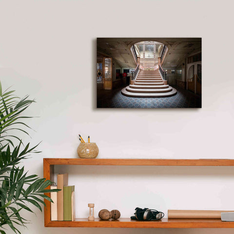 Image of 'Elegant Stairs Dark' by Roman Robroek Giclee Canvas Wall Art,18 x 12