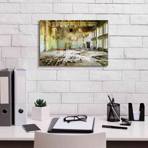 Image of 'Old Abandoned Gym' by Roman Robroek Giclee Canvas Wall Art,18 x 12