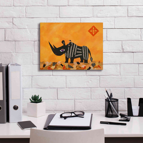 Image of 'Rhino with Summer Sky by Casey Craig Giclee Canvas Wall Art,16 x 12
