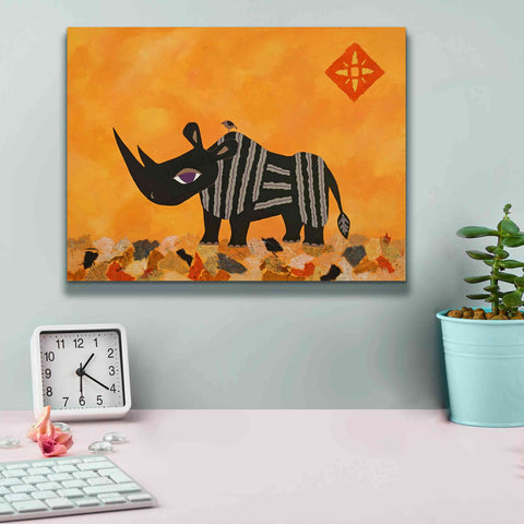 Image of 'Rhino with Summer Sky by Casey Craig Giclee Canvas Wall Art,16 x 12