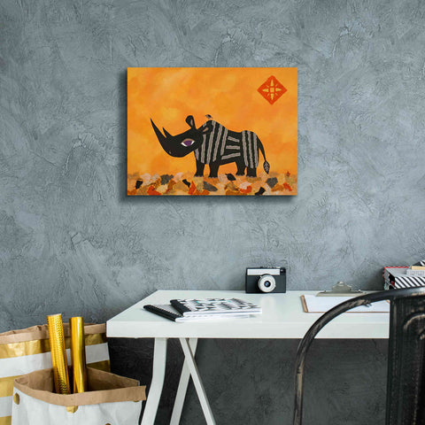 Image of 'Rhino with Summer Sky by Casey Craig Giclee Canvas Wall Art,16 x 12