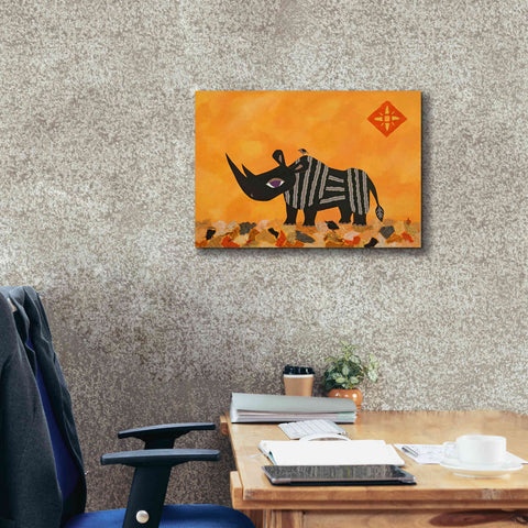 Image of 'Rhino with Summer Sky by Casey Craig Giclee Canvas Wall Art,26 x 18