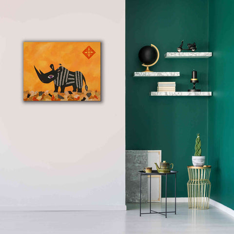 Image of 'Rhino with Summer Sky by Casey Craig Giclee Canvas Wall Art,34 x 26