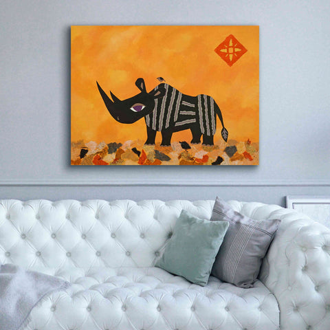 Image of 'Rhino with Summer Sky by Casey Craig Giclee Canvas Wall Art,54 x 40