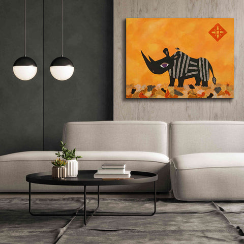 Image of 'Rhino with Summer Sky by Casey Craig Giclee Canvas Wall Art,54 x 40