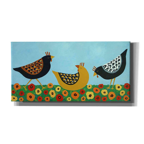 Image of 'Hens and Poppies by Casey Craig Giclee Canvas Wall Art