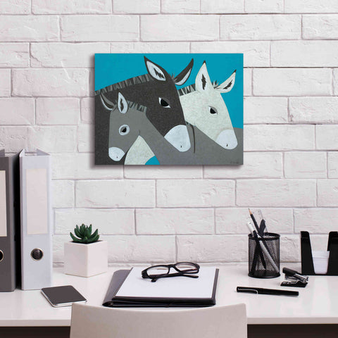 Image of 'Donkey Family by Casey Craig Giclee Canvas Wall Art,16 x 12
