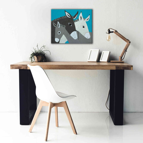 Image of 'Donkey Family by Casey Craig Giclee Canvas Wall Art,24 x 20