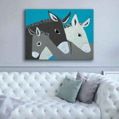 Image of 'Donkey Family by Casey Craig Giclee Canvas Wall Art,54 x 40