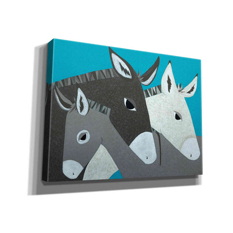 Image of 'Donkey Family by Casey Craig Giclee Canvas Wall Art