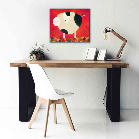 Image of 'Pig Newton Reverse by Casey Craig Giclee Canvas Wall Art,24 x 20