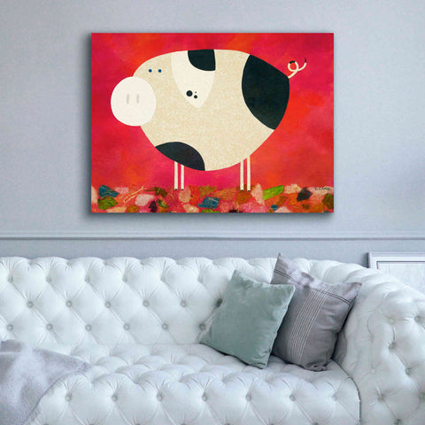 Image of 'Pig Newton Reverse by Casey Craig Giclee Canvas Wall Art,54 x 40