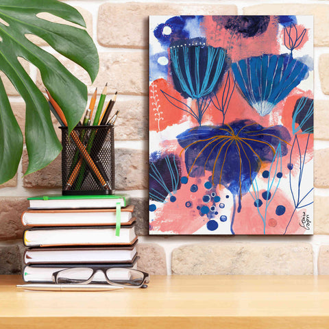 Image of 'Blumen Blues by Corina Capri Giclee Canvas Wall Art,12 x 16