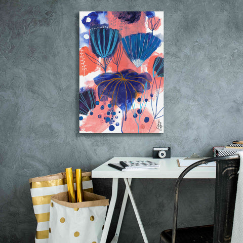 Image of 'Blumen Blues by Corina Capri Giclee Canvas Wall Art,18 x 26