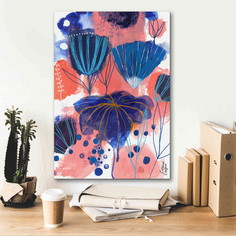 Image of 'Blumen Blues by Corina Capri Giclee Canvas Wall Art,18 x 26