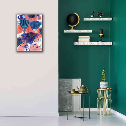 Image of 'Blumen Blues by Corina Capri Giclee Canvas Wall Art,18 x 26