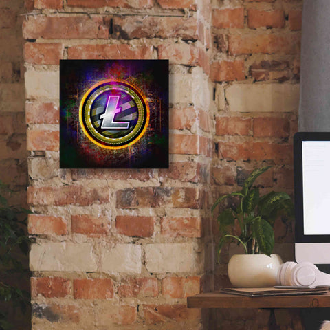 Image of Epic Graffiti'Litecoin Better Than Gold' by Epic Portfolio Giclee Canvas Wall Art,12 x 12