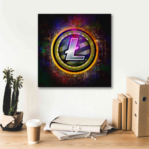 Image of Epic Graffiti'Litecoin Better Than Gold' by Epic Portfolio Giclee Canvas Wall Art,18 x 18