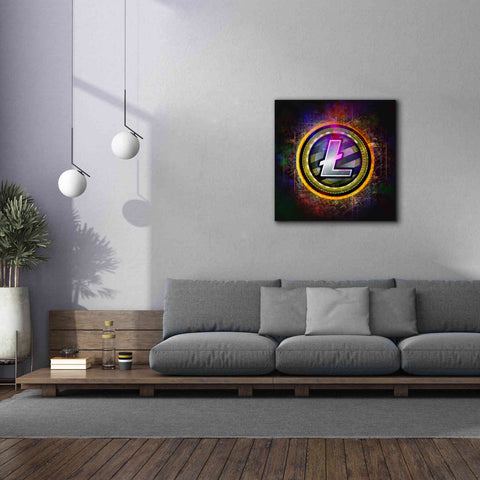 Image of Epic Graffiti'Litecoin Better Than Gold' by Epic Portfolio Giclee Canvas Wall Art,37 x 37