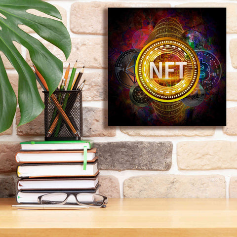 Image of Epic Graffiti'Crypto Pyramid Nft' by Epic Portfolio Giclee Canvas Wall Art,12 x 12