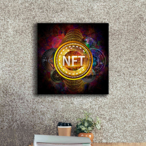 Image of Epic Graffiti'Crypto Pyramid Nft' by Epic Portfolio Giclee Canvas Wall Art,18 x 18