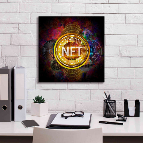 Image of Epic Graffiti'Crypto Pyramid Nft' by Epic Portfolio Giclee Canvas Wall Art,18 x 18