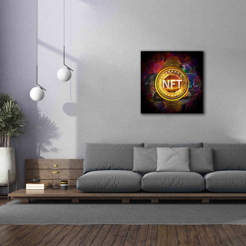 Image of Epic Graffiti'Crypto Pyramid Nft' by Epic Portfolio Giclee Canvas Wall Art,37 x 37