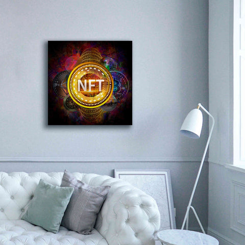 Image of Epic Graffiti'Crypto Pyramid Nft' by Epic Portfolio Giclee Canvas Wall Art,37 x 37