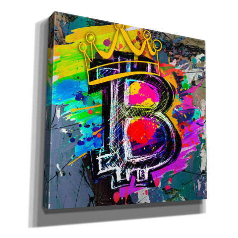 Image of Epic Graffiti'Bitcoin Crypto King' by Epic Portfolio Giclee Canvas Wall Art