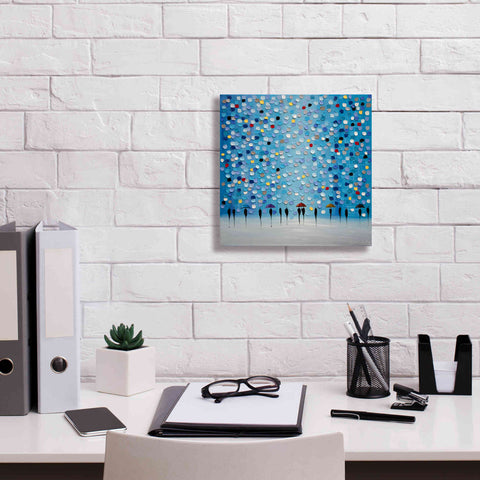 Image of 'Colorful City Umbrellas' by Ekaterina Ermilkina Giclee Canvas Wall Art,12 x 12