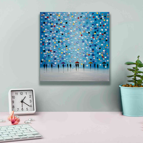 Image of 'Colorful City Umbrellas' by Ekaterina Ermilkina Giclee Canvas Wall Art,12 x 12