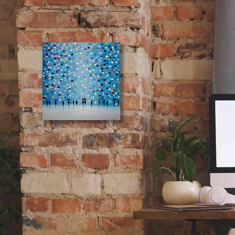 Image of 'Colorful City Umbrellas' by Ekaterina Ermilkina Giclee Canvas Wall Art,12 x 12