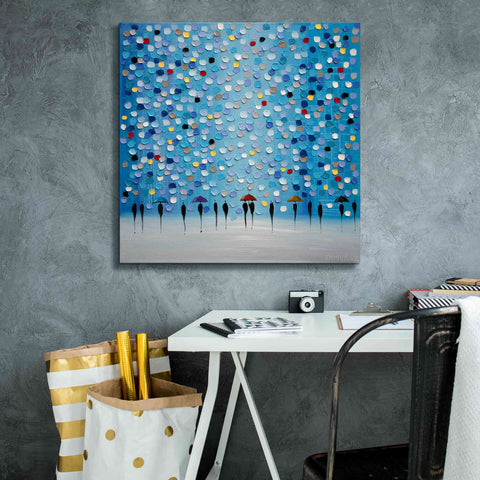 Image of 'Colorful City Umbrellas' by Ekaterina Ermilkina Giclee Canvas Wall Art,26 x 26