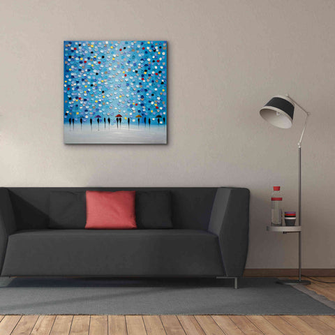 Image of 'Colorful City Umbrellas' by Ekaterina Ermilkina Giclee Canvas Wall Art,37 x 37