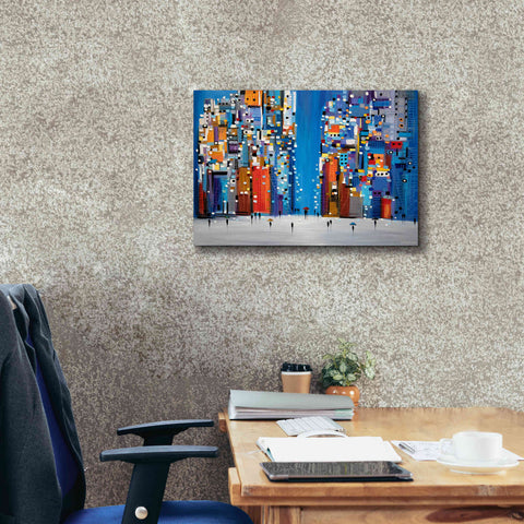 Image of 'Night Square' by Ekaterina Ermilkina Giclee Canvas Wall Art,26 x 18