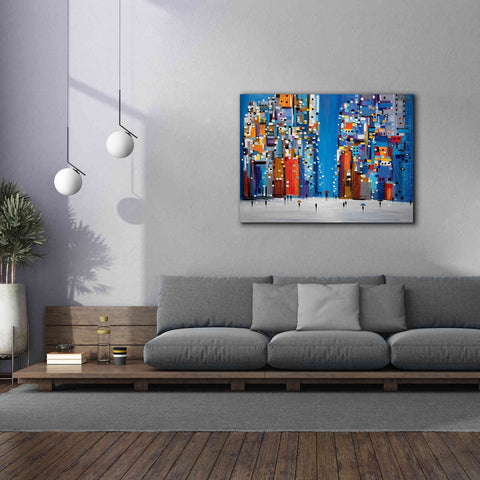 Image of 'Night Square' by Ekaterina Ermilkina Giclee Canvas Wall Art,54 x 40