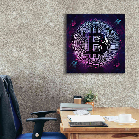 Image of 'Bitcoin 80s' by Cameron Gray Giclee Canvas Wall Art,26 x 26