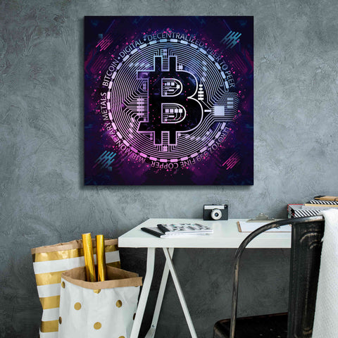 Image of 'Bitcoin 80s' by Cameron Gray Giclee Canvas Wall Art,26 x 26