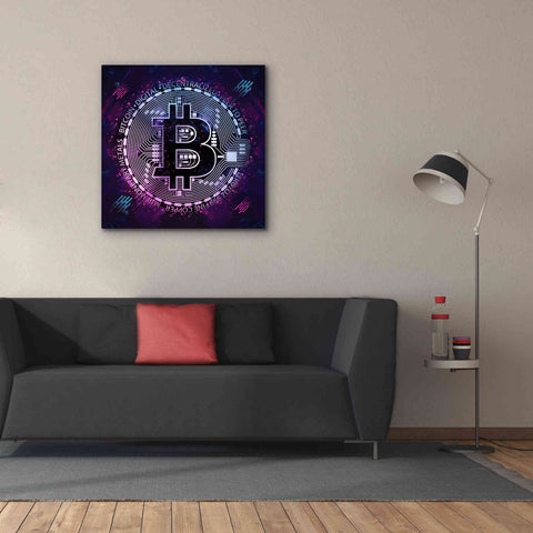 Image of 'Bitcoin 80s' by Cameron Gray Giclee Canvas Wall Art,37 x 37