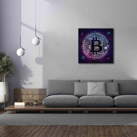 Image of 'Bitcoin 80s' by Cameron Gray Giclee Canvas Wall Art,37 x 37