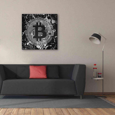Image of 'Bitcoin Black Ice' by Cameron Gray Giclee Canvas Wall Art,37 x 37