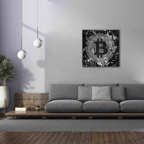 Image of 'Bitcoin Black Ice' by Cameron Gray Giclee Canvas Wall Art,37 x 37
