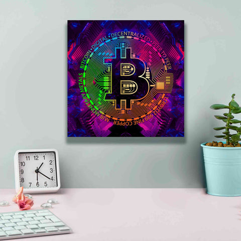 Image of 'Bitcoin Rainbow' by Cameron Gray Giclee Canvas Wall Art,12 x 12