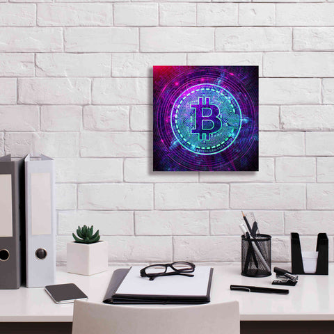 Image of 'Bitcoin Wave' by Cameron Gray Giclee Canvas Wall Art,12 x 12
