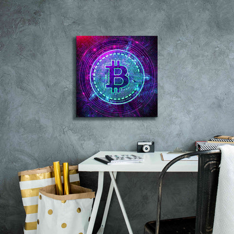 Image of 'Bitcoin Wave' by Cameron Gray Giclee Canvas Wall Art,18 x 18